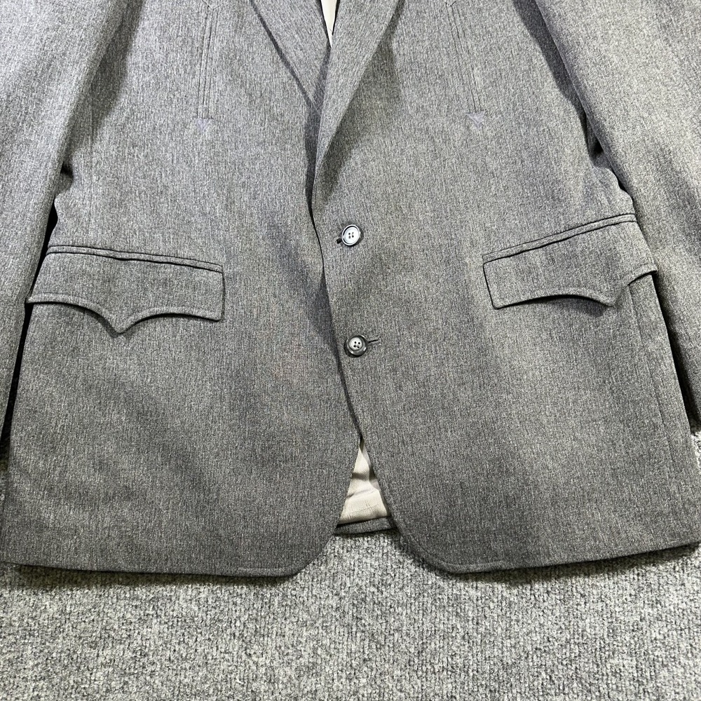 Vintage Circle S Blazer Jacket 44R Gray Smiley Western Cowboy Rodeo Made in USA - Picture 3 of 14